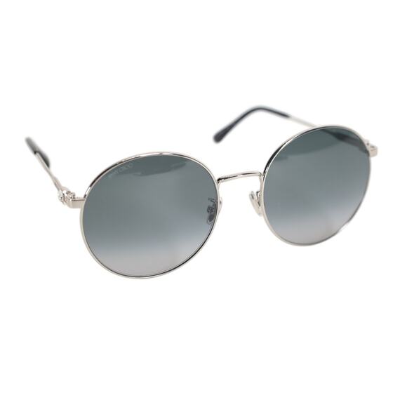 Jimmy Choo Round Metal Women’s Sunglasses – Palladium / Gray Gradient – NWT - Picture 2 of 11